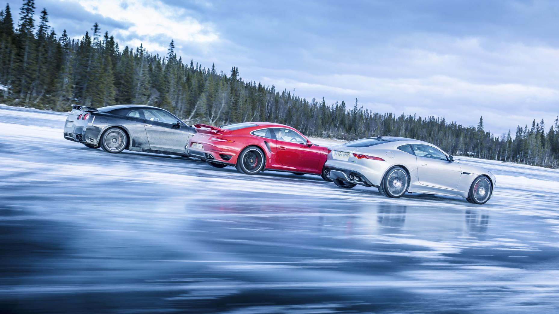 Nissan GT-R, Porsche 911 et Jaguar F-Type